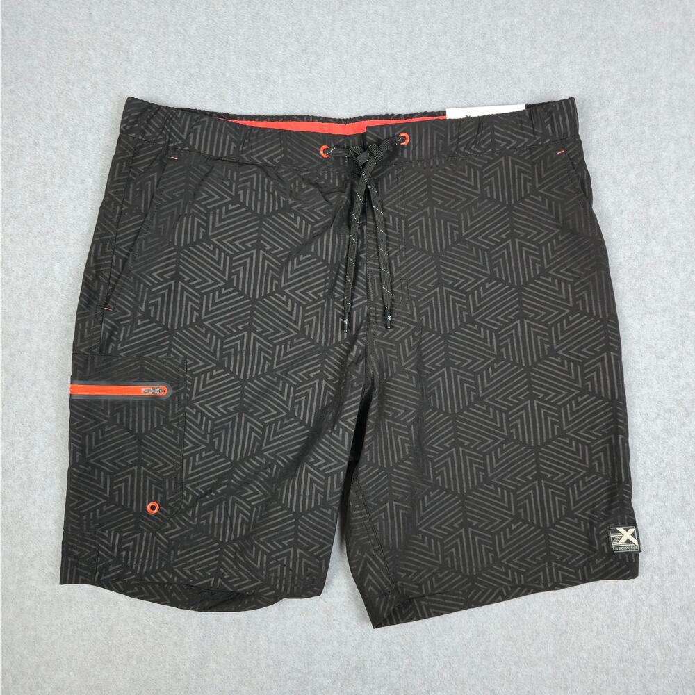 NWT ZeroXposur Mens Large UV Black Lined Swim Trunks